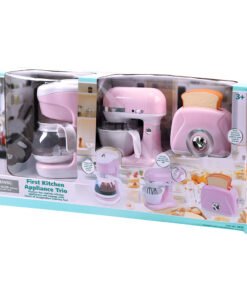 Playgotoys เซ็ตเครืองครัวสีชมพู (เครื่องทำกาแฟ,เครื่องปิ้งขนมปัง,เครื่องผสมแป้ง) ของเล่นเสริมพัฒนาการ (PG-38186)