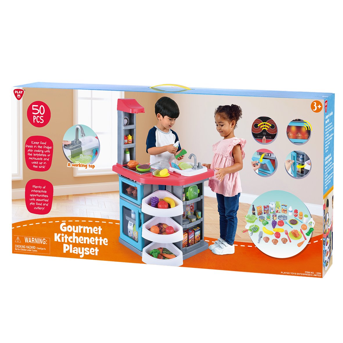 Playgotoys ของเล่นเสริมพัฒนาการ เพลย์เซ็ตชั้นครัว - 50 ชิ้น(3264)